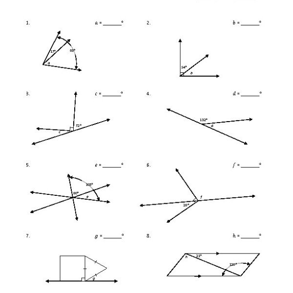 Eighth Grade Adjacent Angles Worksheet 05 â One Page Worksheets
